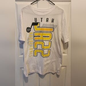 NBA Utah Jazz Basketball Tee - White and Yellow Youth XL